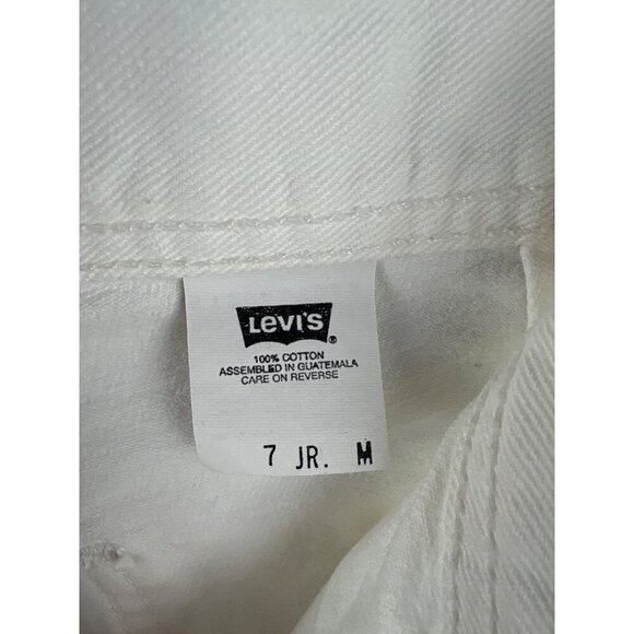 Levis Junior White Straight-Leg Jeans Size 7 M 100% Cotton - Picture 4 of 6